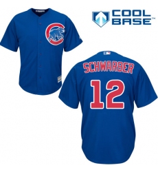 Women's Majestic Chicago Cubs #12 Kyle Schwarber Authentic Royal Blue Alternate MLB Jersey