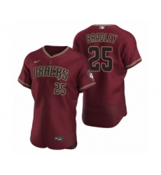 Men's Arizona Diamondbacks #25 Archie Bradley Nike Crimson Authentic 2020 Alternate Jersey