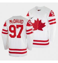 Men's Connor McDavid Canada Hockey White 2022 Beijing Winter Olympic #97 Home Rrplica Jersey