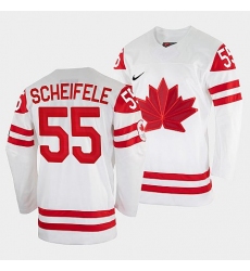 Men's Mark Scheifele Canada Hockey White 2022 Beijing Winter Olympic #55 Home Jersey