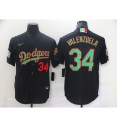 Men's Nike Los Angeles Dodgers #34 Fernando Valenzuela Black-Green 2020 World Series Jersey
