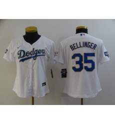 Women's Nike Los Angeles Dodgers #35 Cody Bellinger White Champions Jersey
