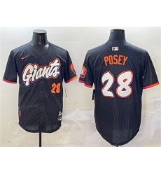 Men's San Francisco Giants #28 Buster Posey Anthracite 2025 City Connect Limited Stitched Baseball Jersey