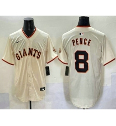 Men's San Francisco Giants #8 Hunter Pence Cream Limited Stitched Jersey