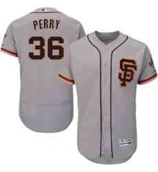 Men's Majestic San Francisco Giants #36 Gaylord Perry Grey Alternate Flex Base Authentic Collection MLB Jersey
