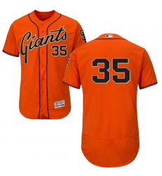 Men's Majestic San Francisco Giants #35 Brandon Crawford Orange Alternate Flex Base Authentic Collection MLB Jersey