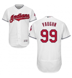 Men's Majestic Cleveland Indians #99 Ricky Vaughn White Home Flex Base Authentic Collection MLB Jersey