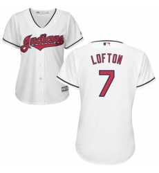 Women's Majestic Cleveland Indians #7 Kenny Lofton Authentic White Home Cool Base MLB Jersey