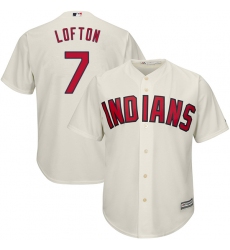 Youth Majestic Cleveland Indians #7 Kenny Lofton Replica Cream Alternate 2 Cool Base MLB Jersey