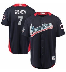 Youth Majestic Cleveland Indians #7 Yan Gomes Game Navy Blue American League 2018 MLB All-Star MLB Jersey