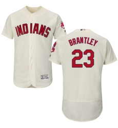 Men's Majestic Cleveland Indians #23 Michael Brantley Cream Alternate Flex Base Authentic Collection MLB Jersey