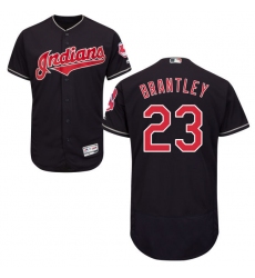 Men's Majestic Cleveland Indians #23 Michael Brantley Navy Blue Alternate Flex Base Authentic Collection MLB Jersey