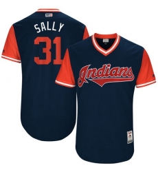 Men's Majestic Cleveland Indians #31 Danny Salazar 