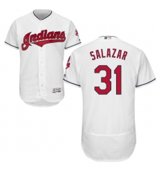 Men's Majestic Cleveland Indians #31 Danny Salazar White Home Flex Base Authentic Collection MLB Jersey