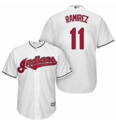 Youth Majestic Cleveland Indians #11 Jose Ramirez Replica White Home Cool Base MLB Jersey