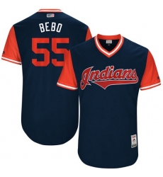 Men's Majestic Cleveland Indians #55 Roberto Perez 