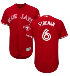 Men's Majestic Toronto Blue Jays #6 Marcus Stroman Scarlet Flexbase Authentic Collection Alternate MLB Jersey