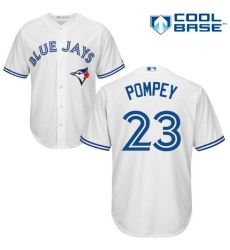 Youth Majestic Toronto Blue Jays #23 Dalton Pompey Authentic White Home MLB Jersey