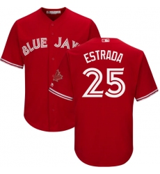 Youth Majestic Toronto Blue Jays #25 Marco Estrada Authentic Scarlet Alternate MLB Jersey