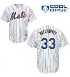Men's Majestic New York Mets #33 Matt Harvey Replica White Home Cool Base MLB Jersey
