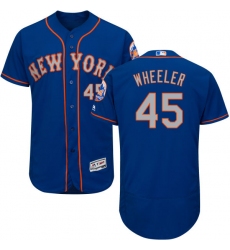 Men's Majestic New York Mets #45 Zack Wheeler Royal/Gray Alternate Flex Base Authentic Collection MLB Jersey