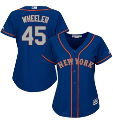 Women's Majestic New York Mets #45 Zack Wheeler Authentic Royal Blue Alternate Road Cool Base MLB Jersey
