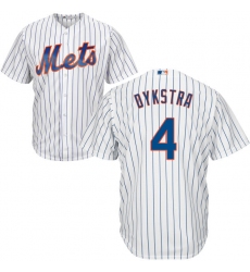 Youth Majestic New York Mets #4 Lenny Dykstra Authentic White Home Cool Base MLB Jersey