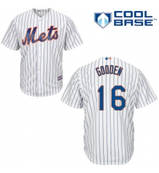 Men's Majestic New York Mets #16 Dwight Gooden Replica White Home Cool Base MLB Jersey
