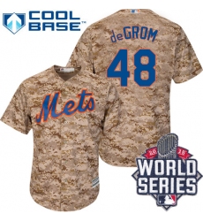 Women's Majestic New York Mets #48 Jacob deGrom Authentic Camo 2015 World Series MLB Jersey