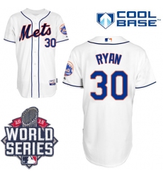Men's Majestic New York Mets #30 Nolan Ryan Replica White Alternate Cool Base 2015 World Series MLB Jersey