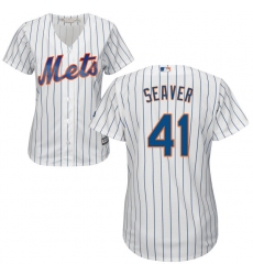 Women's Majestic New York Mets #41 Tom Seaver Authentic White Home Cool Base MLB Jersey
