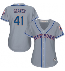 Women's Majestic New York Mets #41 Tom Seaver Replica Grey Road Cool Base MLB Jersey