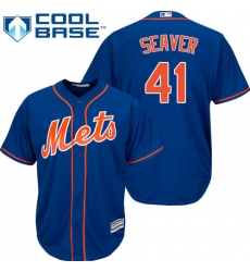 Youth Majestic New York Mets #41 Tom Seaver Authentic Royal Blue Alternate Home Cool Base MLB Jersey