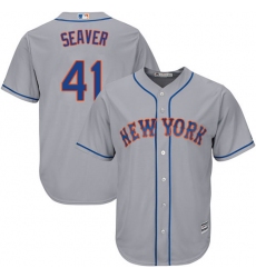 Youth Majestic New York Mets #41 Tom Seaver Replica Grey Road Cool Base MLB Jersey