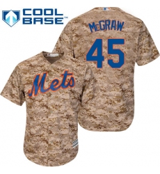 Men's Majestic New York Mets #45 Tug McGraw Authentic Camo Alternate Cool Base MLB Jersey