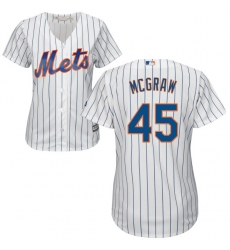 Women's Majestic New York Mets #45 Tug McGraw Replica White Home Cool Base MLB Jersey