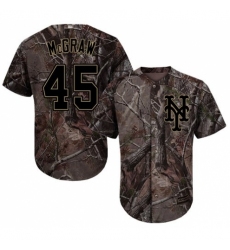 Youth Majestic New York Mets #45 Tug McGraw Authentic Camo Realtree Collection Flex Base MLB Jersey