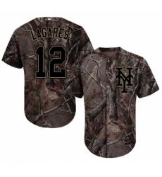 Youth Majestic New York Mets #12 Juan Lagares Authentic Camo Realtree Collection Flex Base MLB Jersey