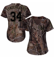 Women's Majestic New York Mets #34 Noah Syndergaard Authentic Camo Realtree Collection Flex Base MLB Jersey
