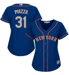 Women's Majestic New York Mets #31 Mike Piazza Authentic Royal Blue Alternate Road Cool Base MLB Jersey