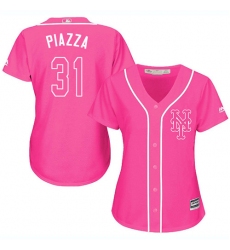 Women's Majestic New York Mets #31 Mike Piazza Replica Pink Fashion Cool Base MLB Jersey
