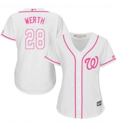 Women's Majestic Washington Nationals #28 Jayson Werth Authentic White Fashion Cool Base MLB Jersey
