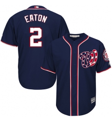 Youth Majestic Washington Nationals #2 Adam Eaton Authentic Navy Blue Alternate 2 Cool Base MLB Jersey