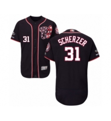 Men's Washington Nationals #31 Max Scherzer Navy Blue Alternate Flex Base Authentic Collection 2019 World Series Champions Baseball Jersey