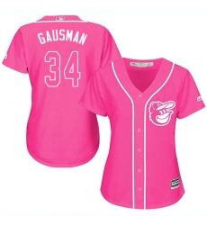 Women's Majestic Baltimore Orioles #34 Kevin Gausman Replica Pink Fashion Cool Base MLB Jersey