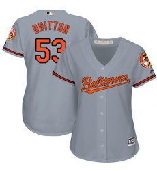 Women's Majestic Baltimore Orioles #53 Zach Britton Authentic Grey Road Cool Base MLB Jersey