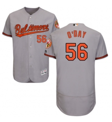 Men's Majestic Baltimore Orioles #56 Darren O'Day Grey Road Flex Base Authentic Collection MLB Jersey