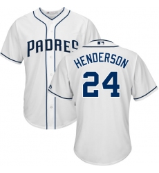 Youth Majestic San Diego Padres #24 Rickey Henderson Authentic White Home Cool Base MLB Jersey