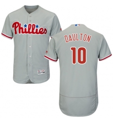 Men's Majestic Philadelphia Phillies #10 Darren Daulton Grey Road Flex Base Authentic Collection MLB Jersey