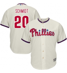 Men's Majestic Philadelphia Phillies #20 Mike Schmidt Replica Cream Alternate Cool Base MLB Jersey